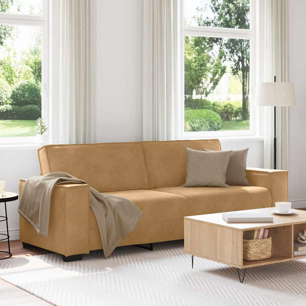 Driezitsbank 220x78x84 cm fluweel bruin