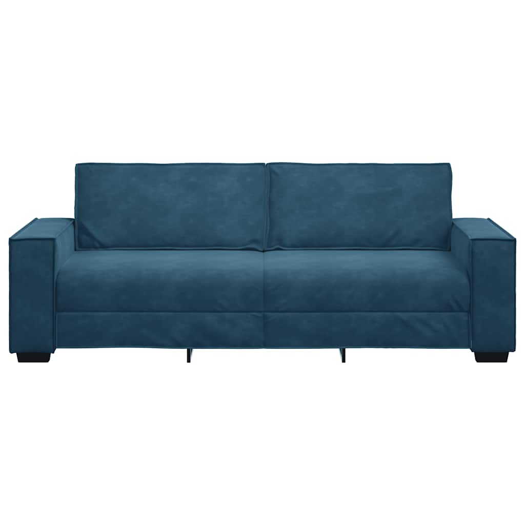 Driezitsbank 220x78x84 cm fluweel blauw