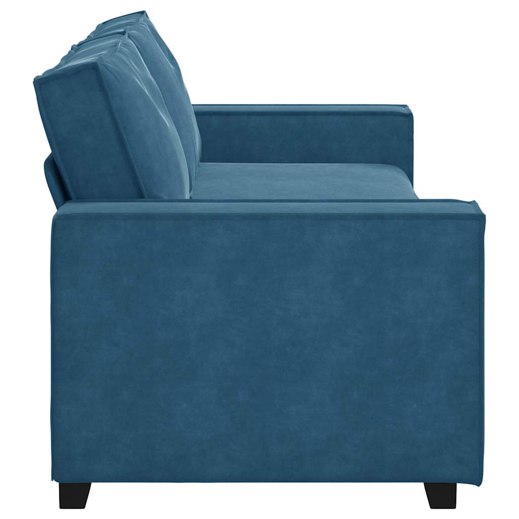 Driezitsbank 220x78x84 cm fluweel blauw