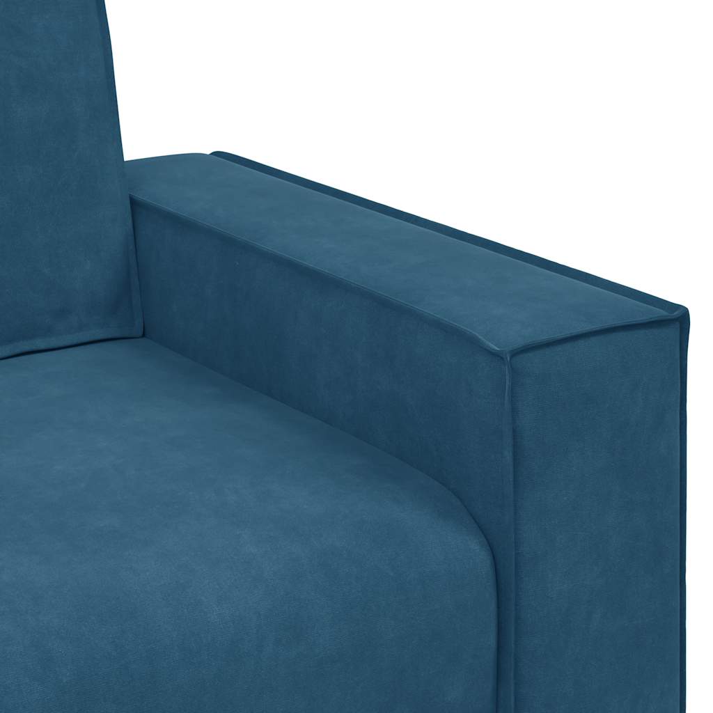 Driezitsbank 220x78x84 cm fluweel blauw