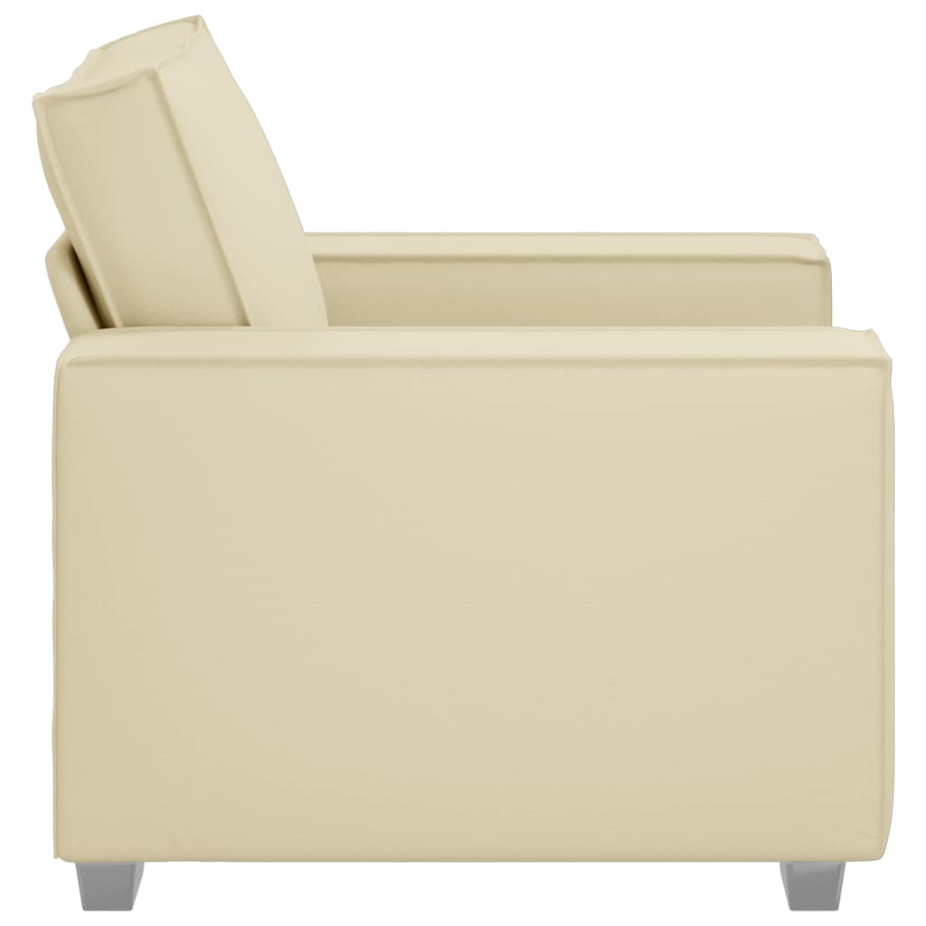 Sofa Stoel Crème 100 cm Nep Leer