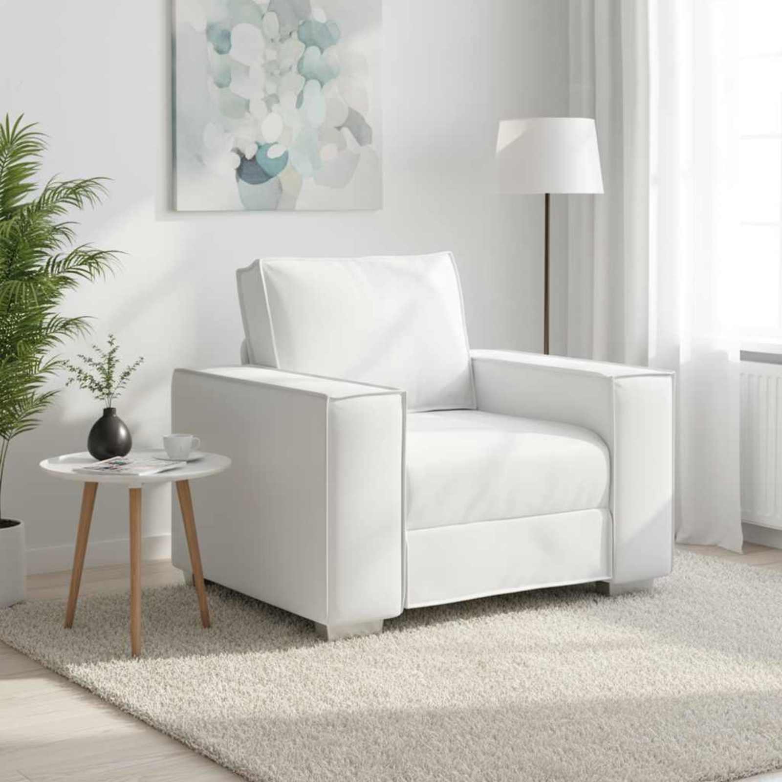 Sofa Stoel Wit 100 cm Nep Leer