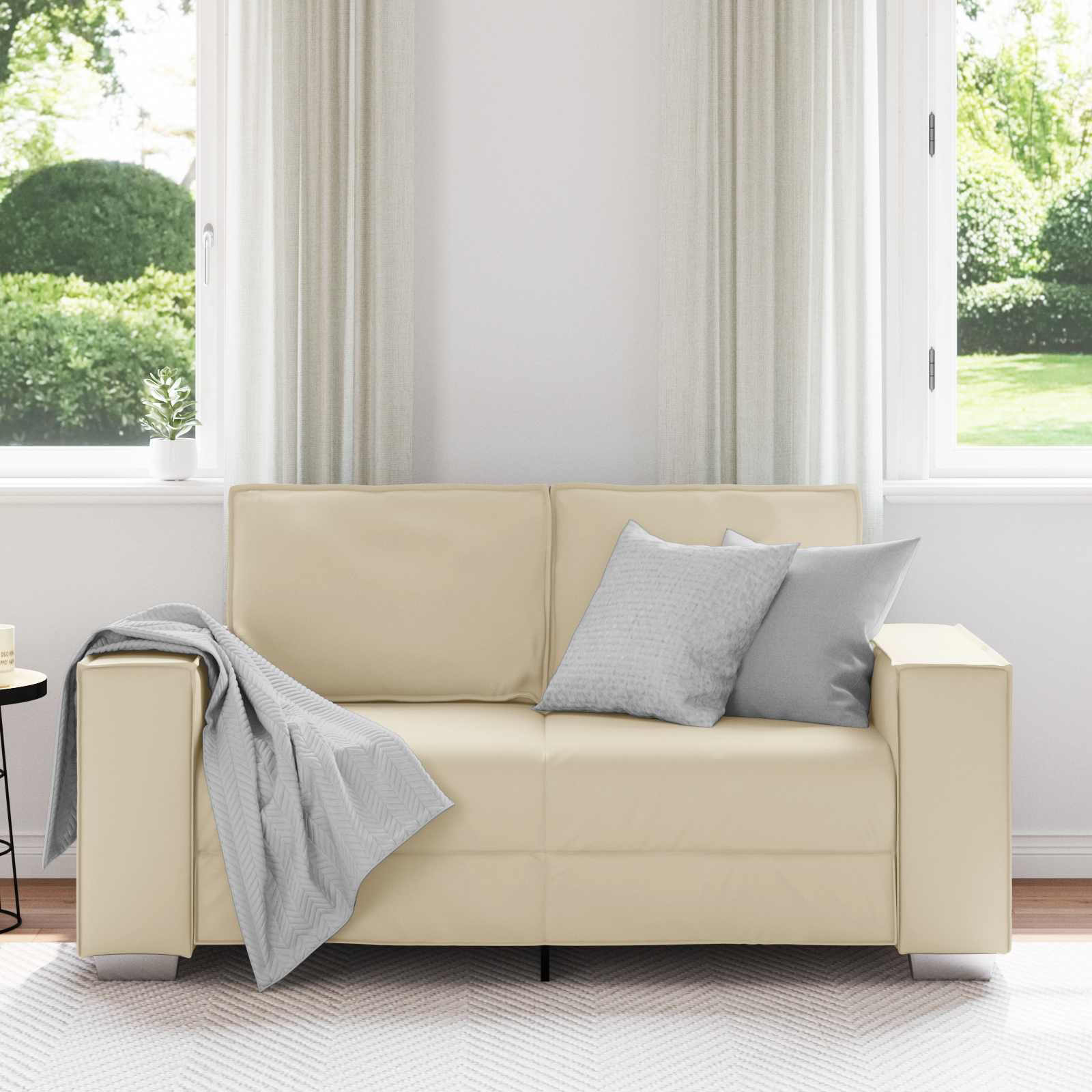 Loveseat Crème 160 cm Nep Leer