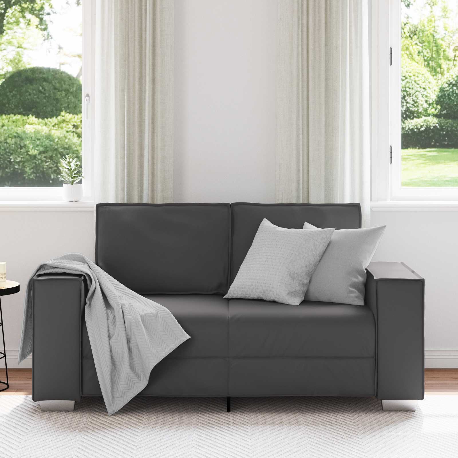 Loveseat Grijs 160 cm Nep Leer