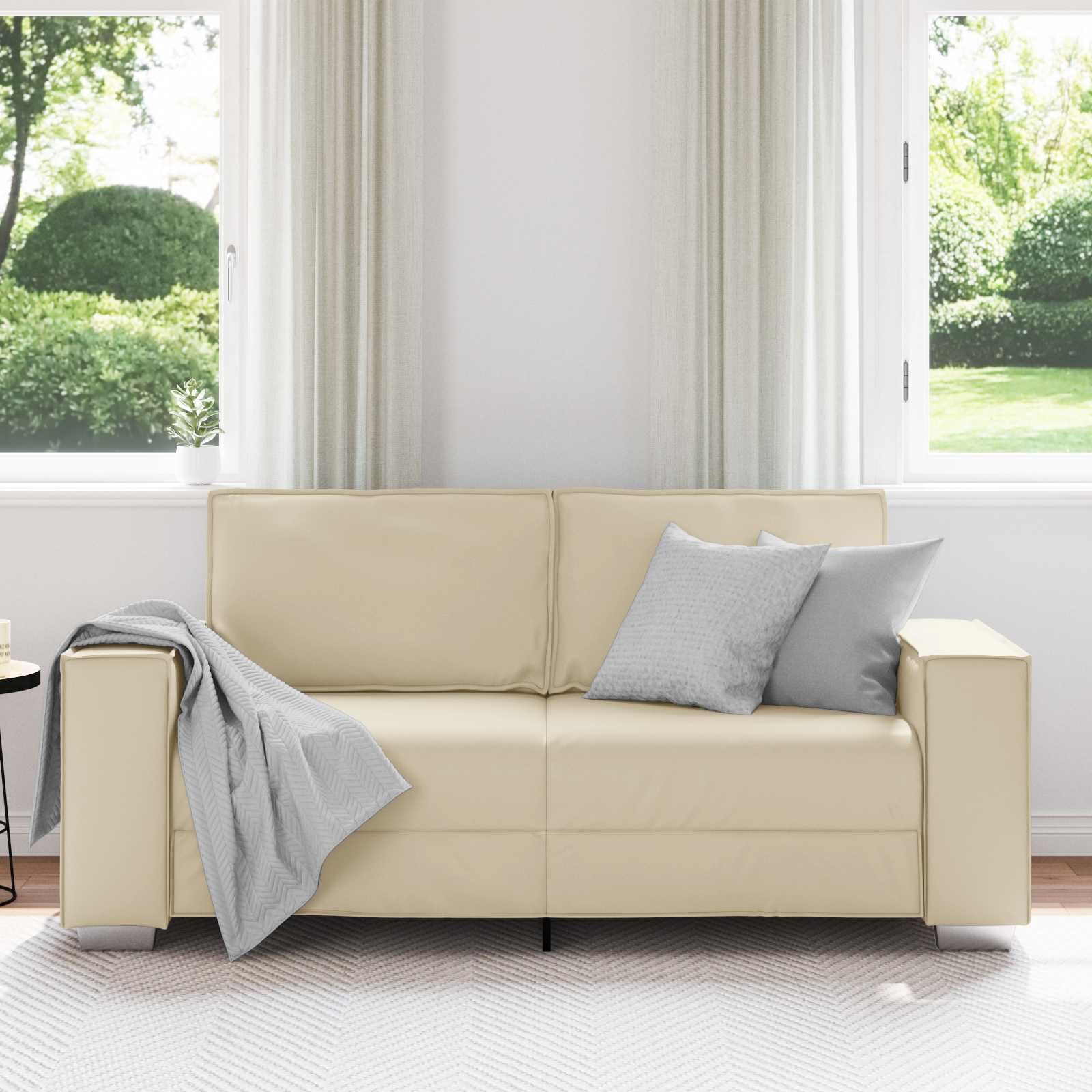 Loveseat Crème 180 cm Nep Leer