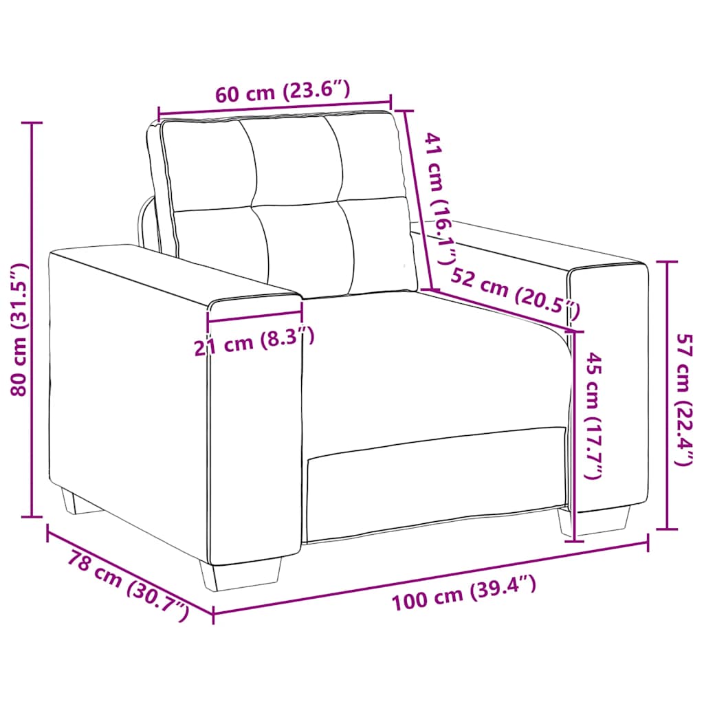 Fauteuil Wijnrood 100x78x80 cm Stof