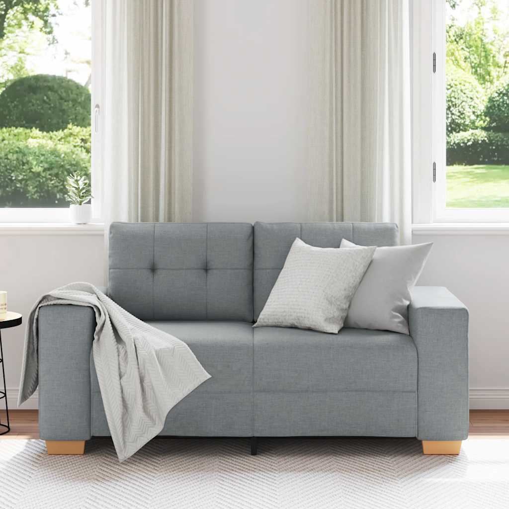 Loveseat bank 160x77x82 cm stof lichtgrijs