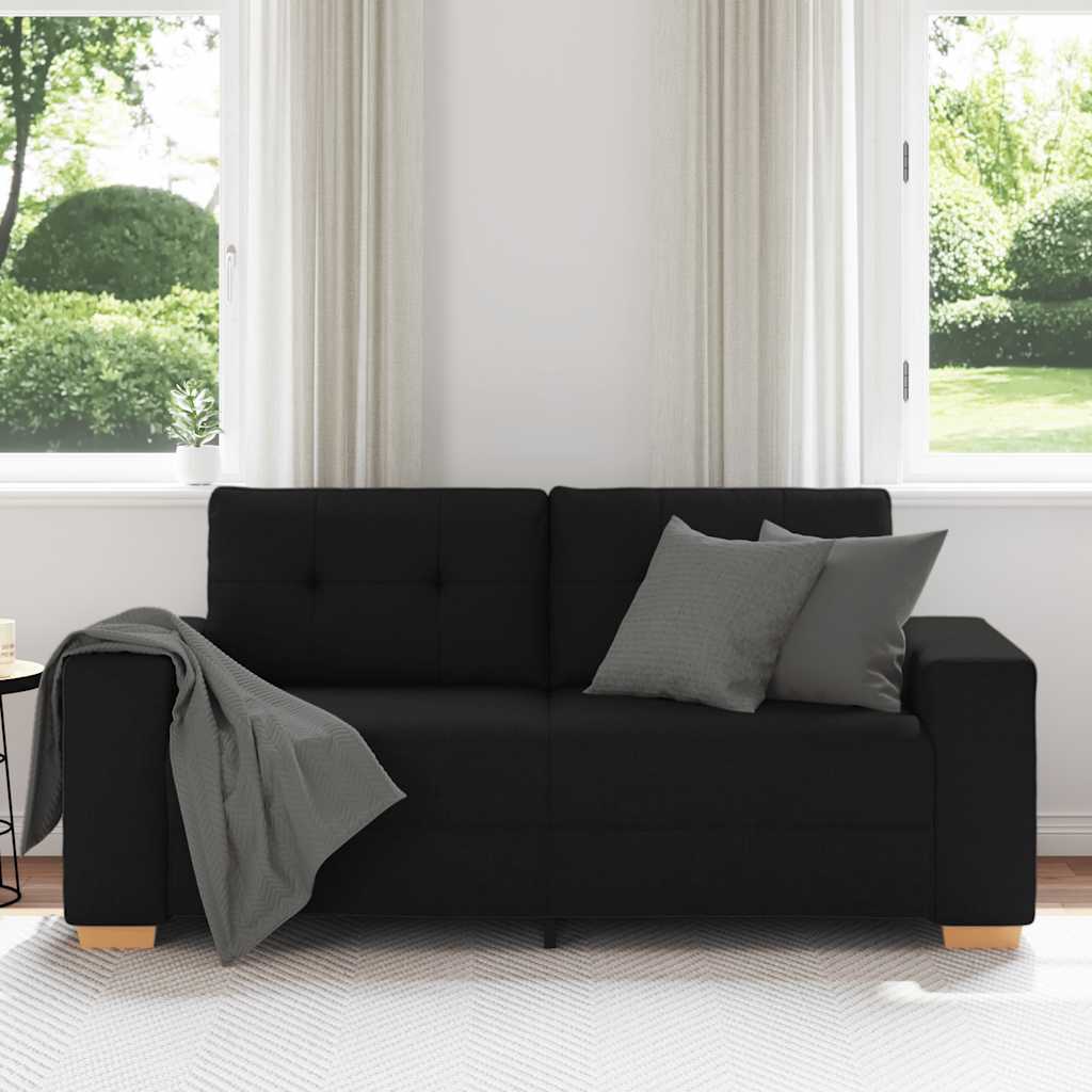 Loveseat bank 180x77x82 cm stof zwart