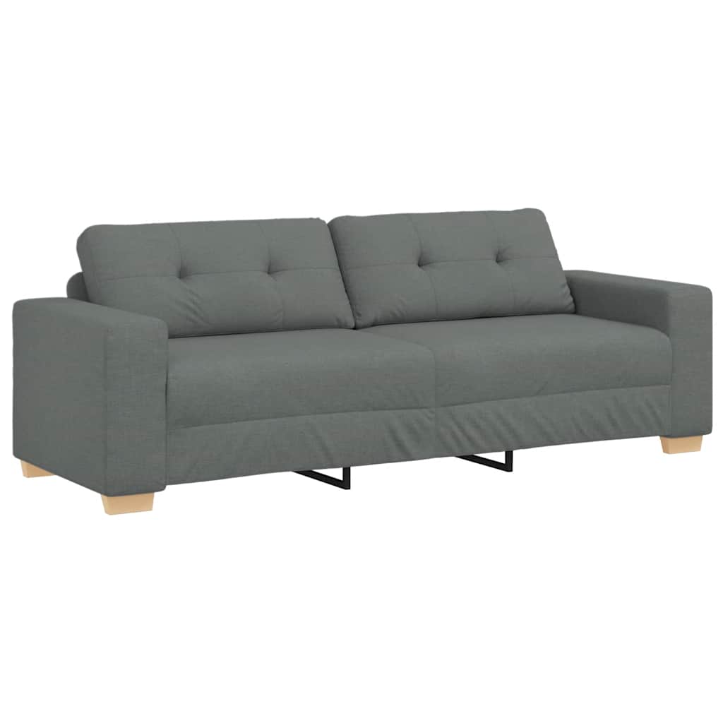 3-zitsbank donkergrijs 220x78x80 cm stof