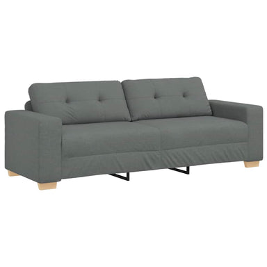 3-zitsbank donkergrijs 220x78x80 cm stof