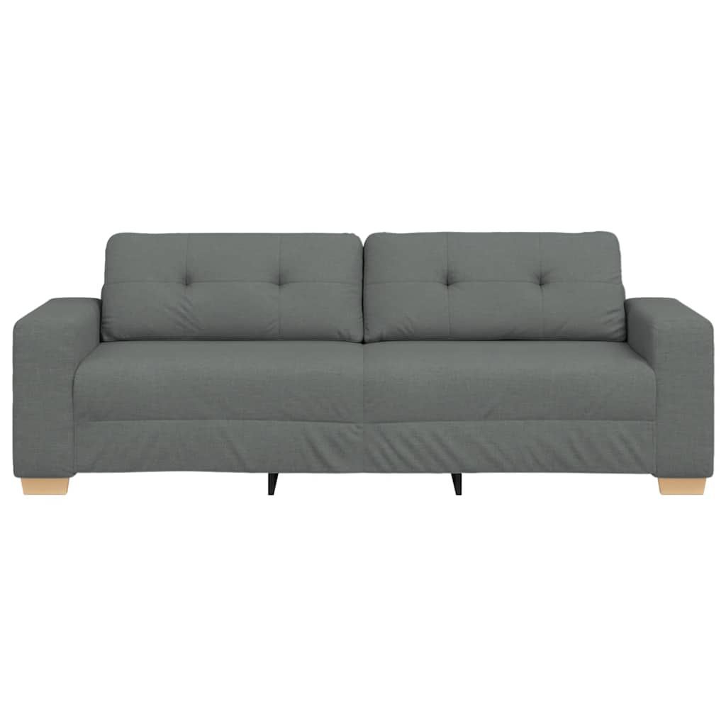 3-zitsbank donkergrijs 220x78x80 cm stof