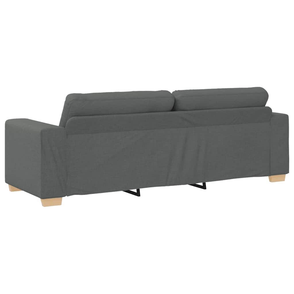 3-zitsbank donkergrijs 220x78x80 cm stof