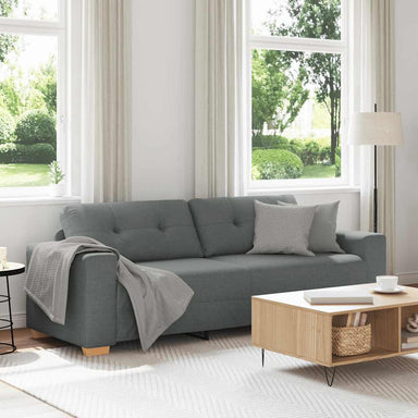 3-zitsbank donkergrijs 220x78x80 cm stof