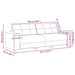 3-Zitsbank 220X78X80 Cm Stof 220 cm