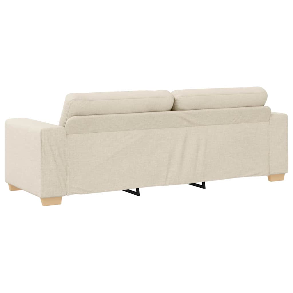 3-Zits Bank Beige 220 cm Linnen-mix stof