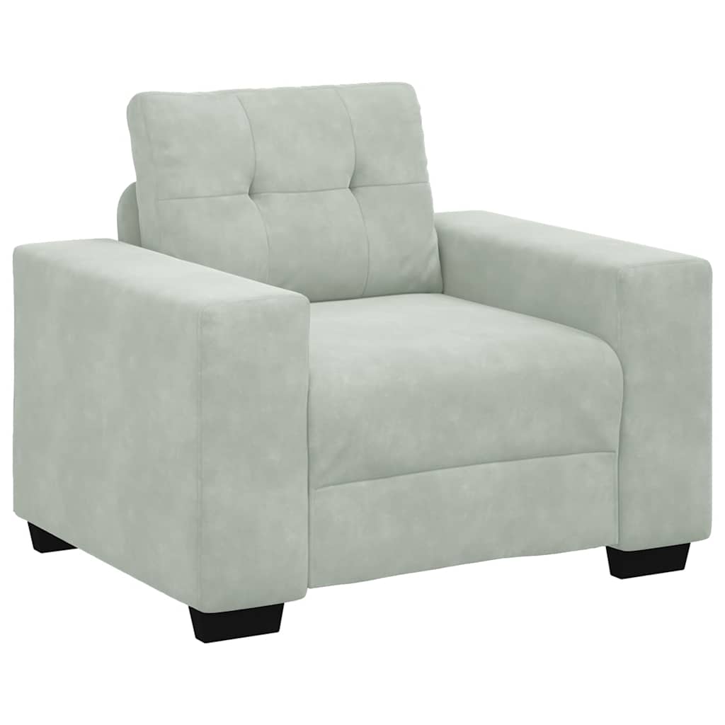 Fauteuil 100x78x80 cm fluweel lichtgrijs