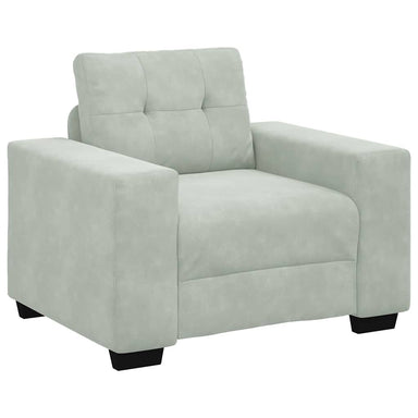 Fauteuil 100x78x80 cm fluweel lichtgrijs