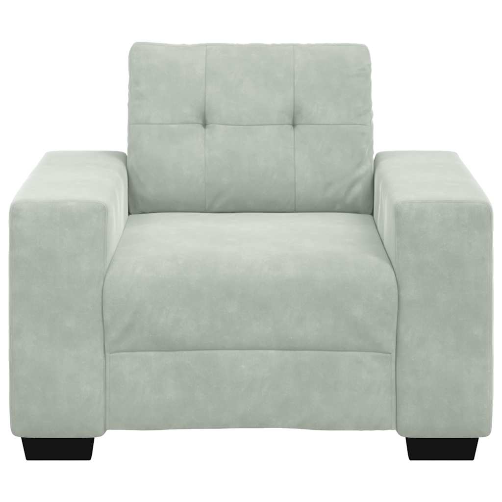 Fauteuil 100x78x80 cm fluweel lichtgrijs