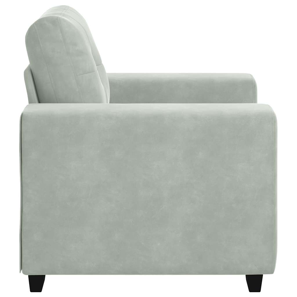 Fauteuil 100x78x80 cm fluweel lichtgrijs