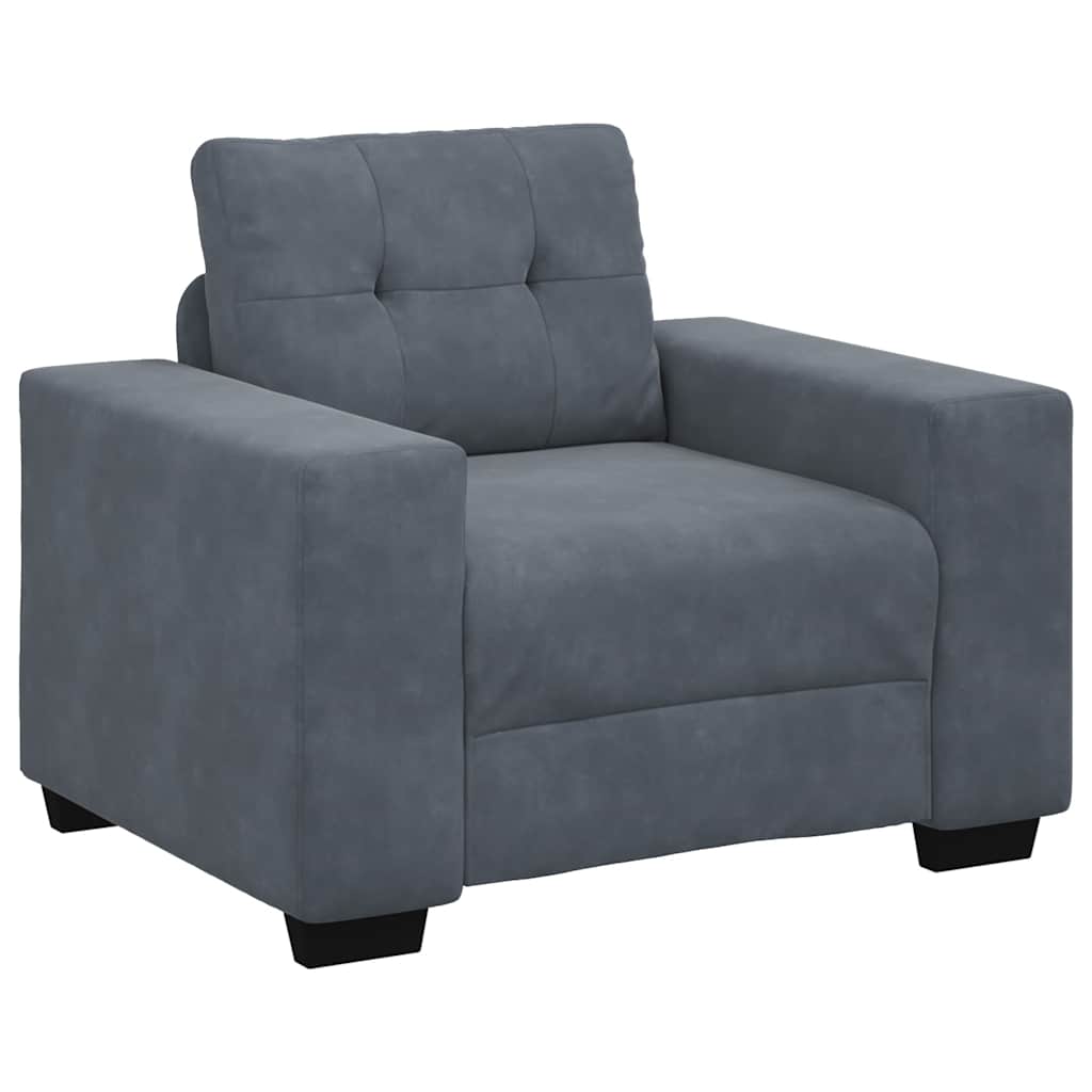Fauteuil 100x78x80 cm fluweel donkergrijs