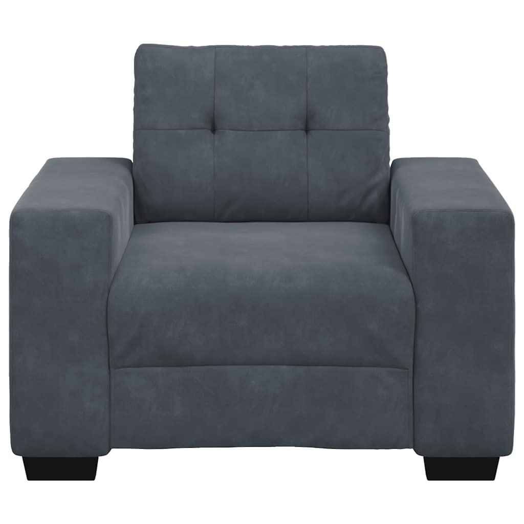 Fauteuil 100x78x80 cm fluweel donkergrijs