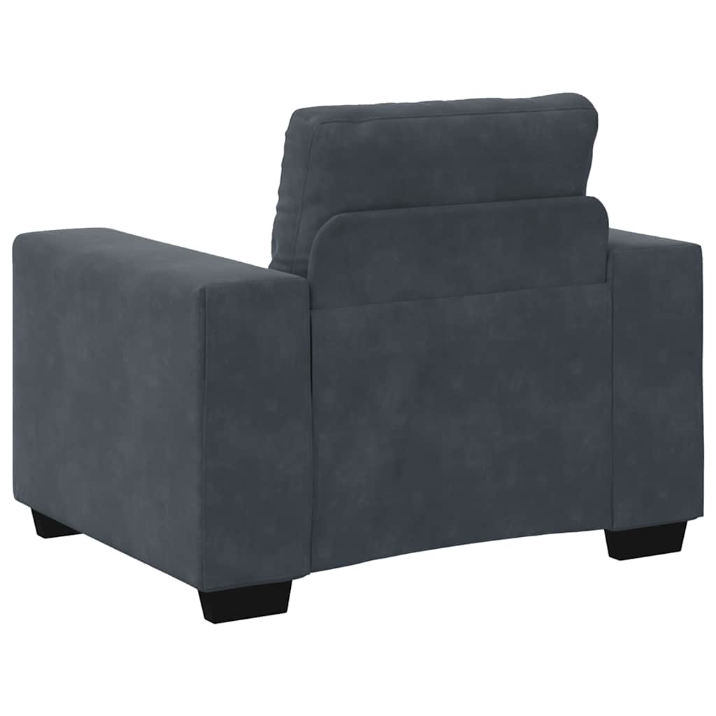 Fauteuil 100x78x80 cm fluweel donkergrijs
