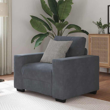 Fauteuil 100x78x80 cm fluweel donkergrijs