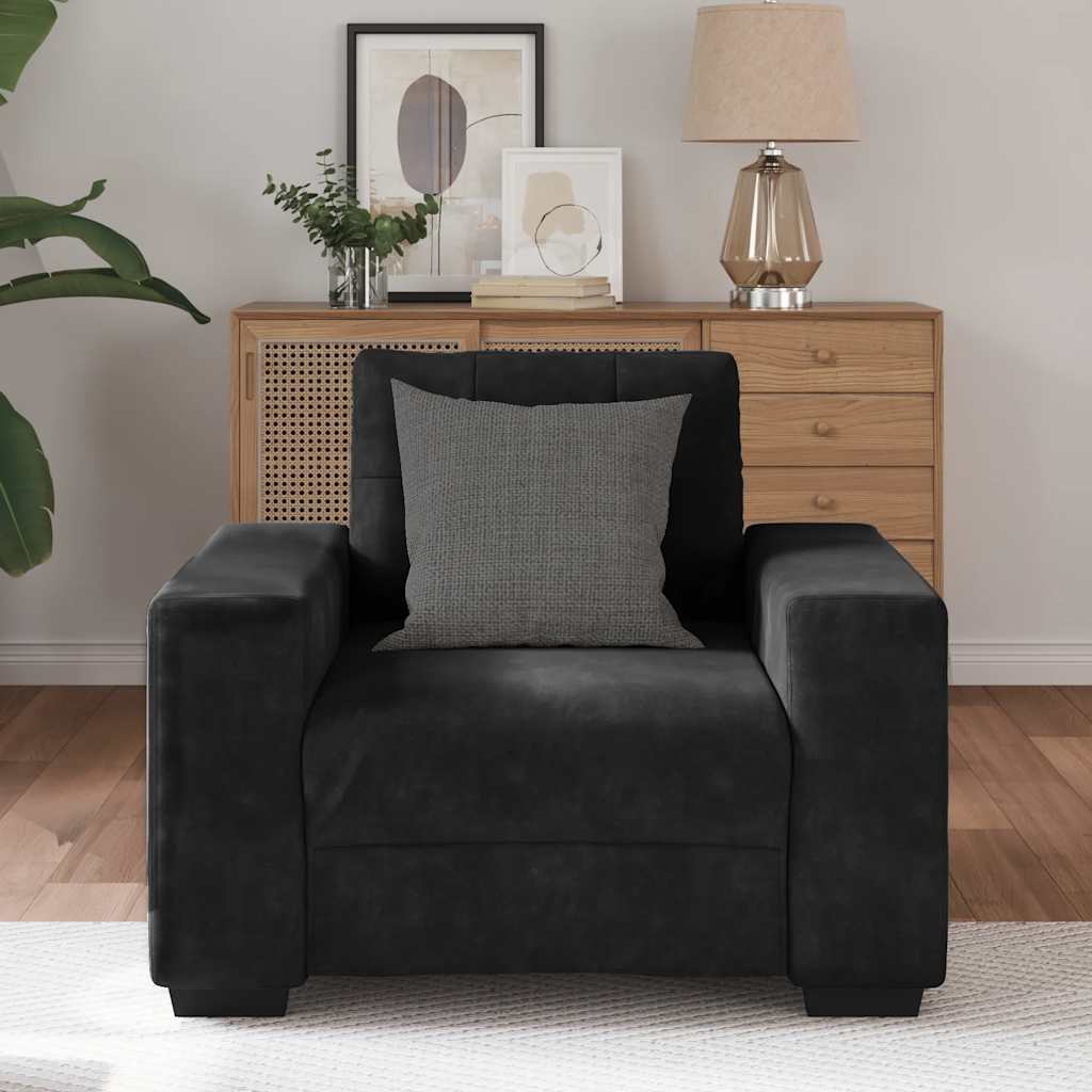 Fauteuil 100x78x80 cm fluweel zwart