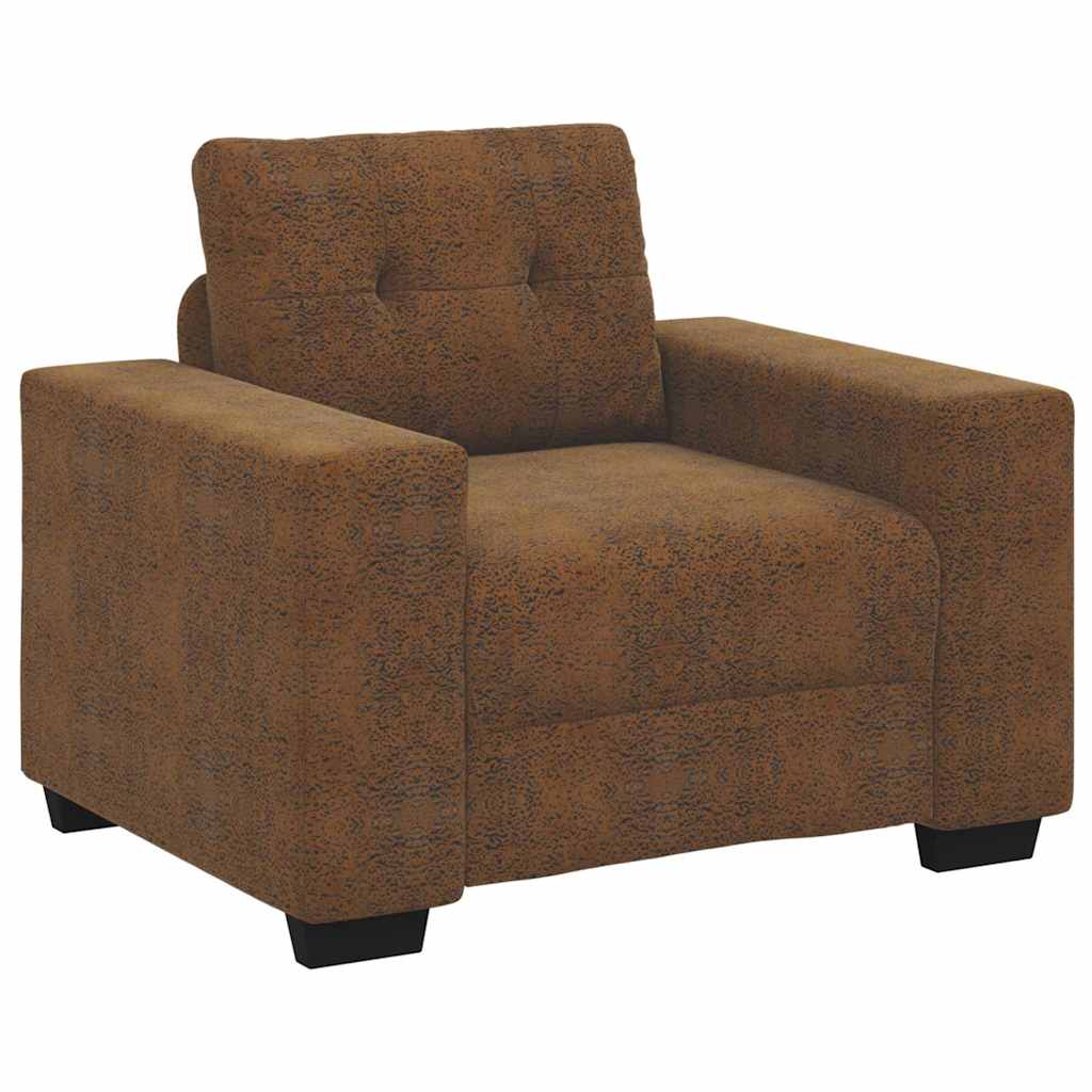 Sofa Stoel met kussen Bruin Kunstleer en Hout
