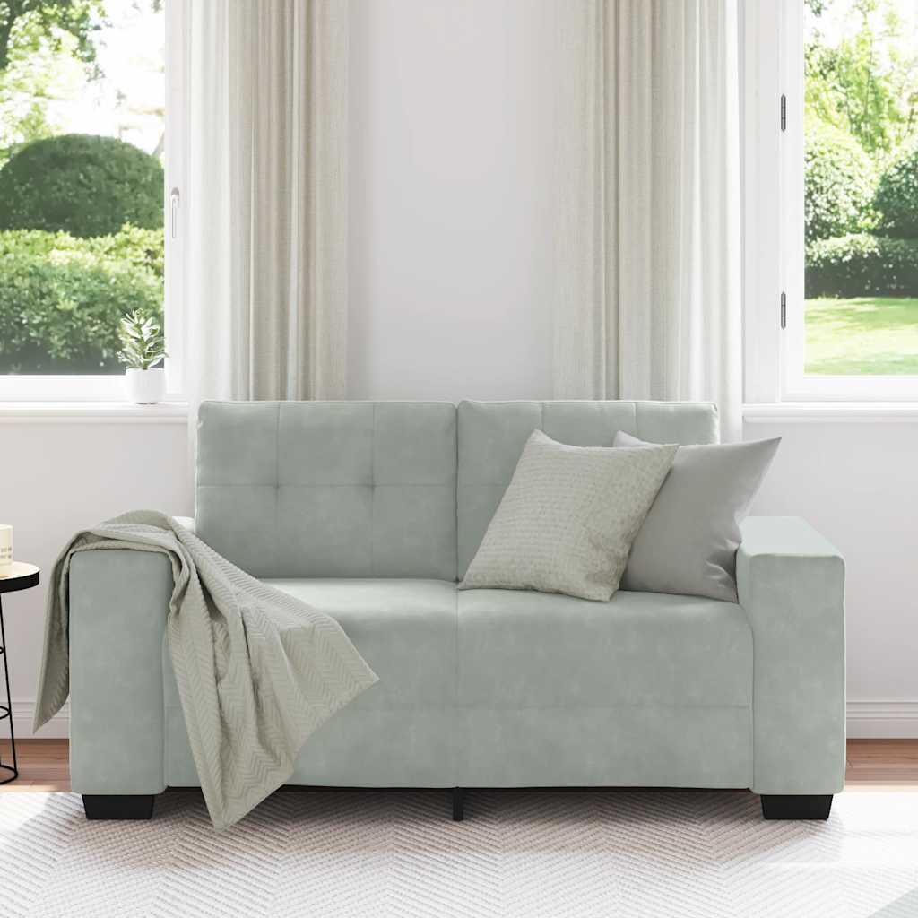 Loveseat bank 160x77x82 cm fluweel lichtgrijs