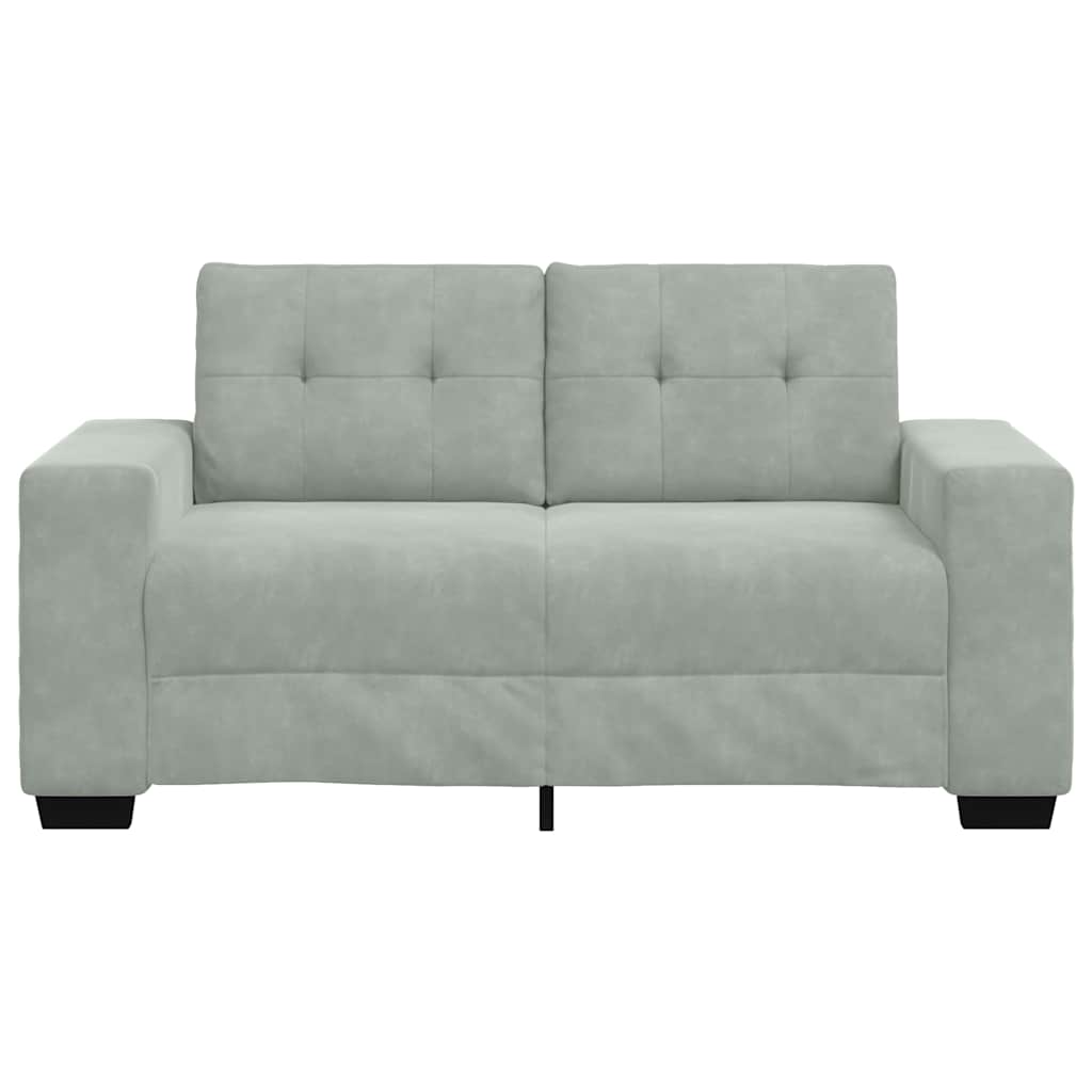 Loveseat bank 160x77x82 cm fluweel lichtgrijs