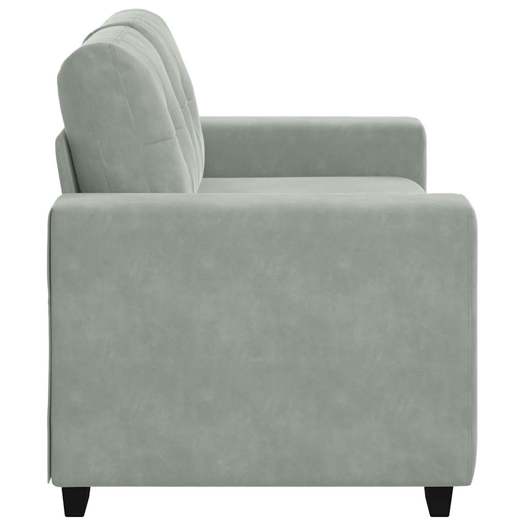 Loveseat bank 160x77x82 cm fluweel lichtgrijs