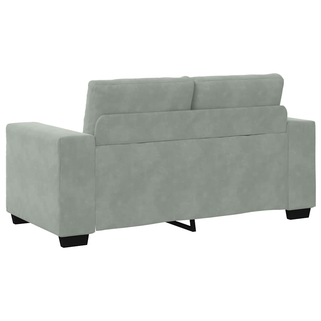 Loveseat bank 160x77x82 cm fluweel lichtgrijs