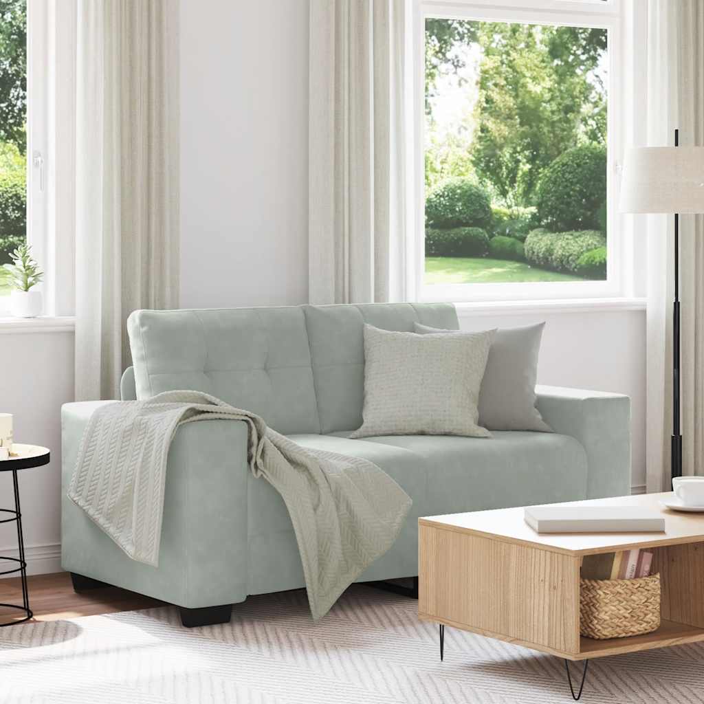 Loveseat bank 160x77x82 cm fluweel lichtgrijs