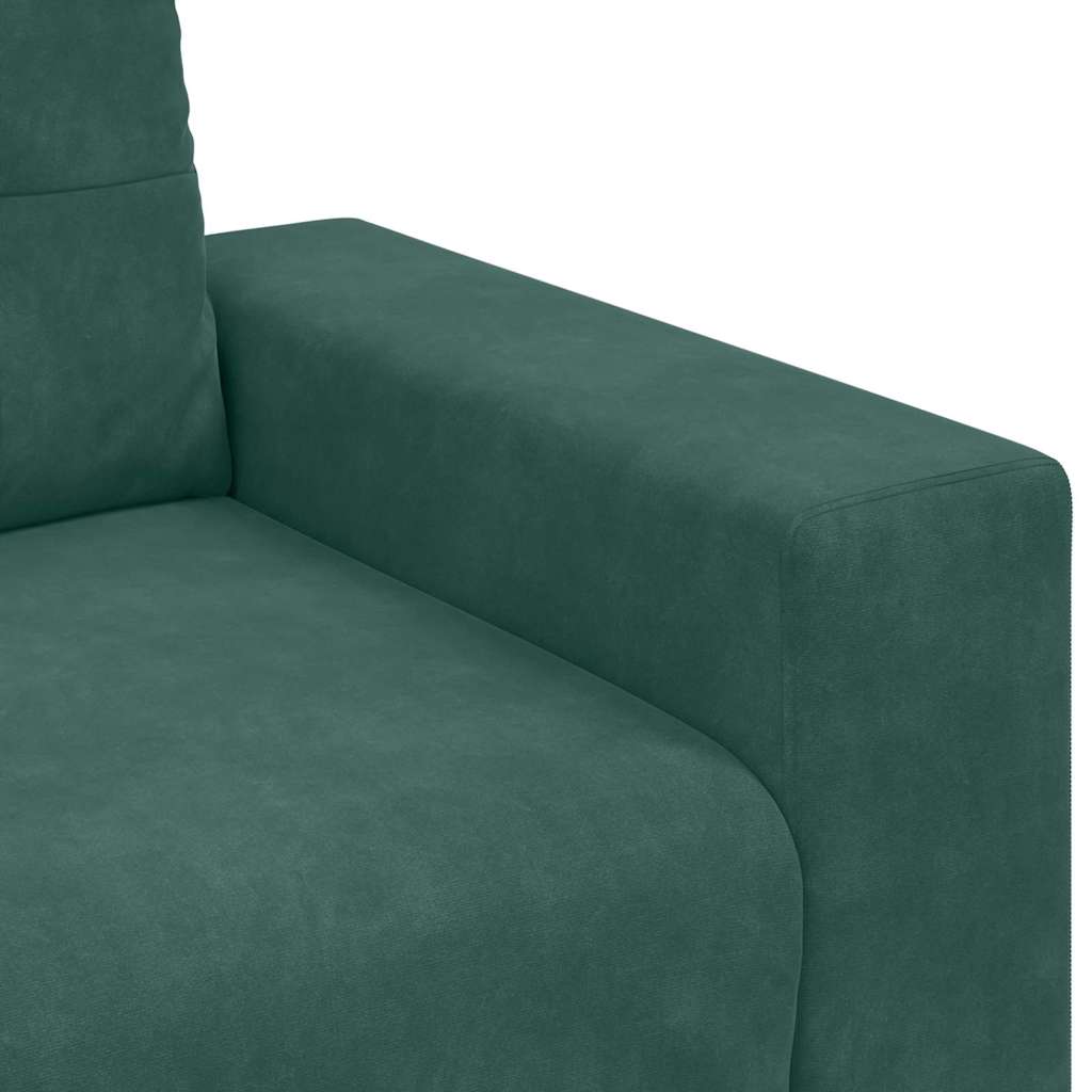 Loveseat met kussen Donkergroen Fluweel