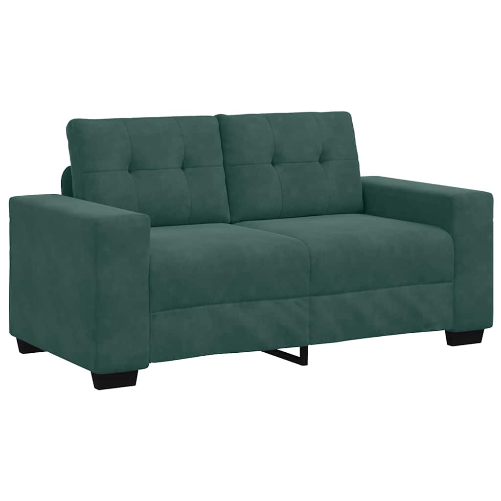 Loveseat met kussen Donkergroen Fluweel