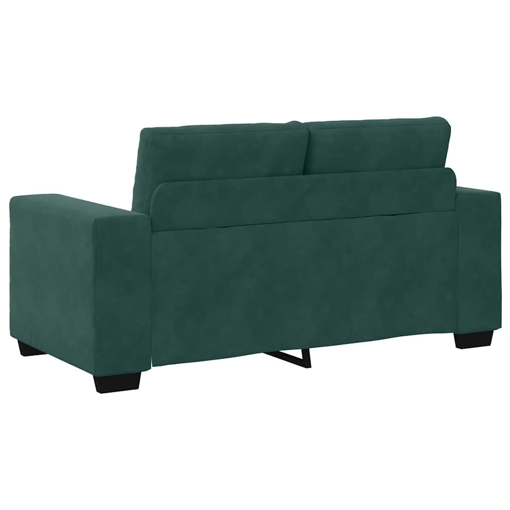 Loveseat met kussen Donkergroen Fluweel