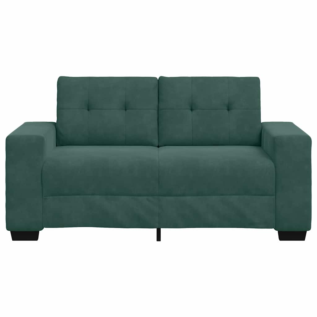 Loveseat met kussen Donkergroen Fluweel