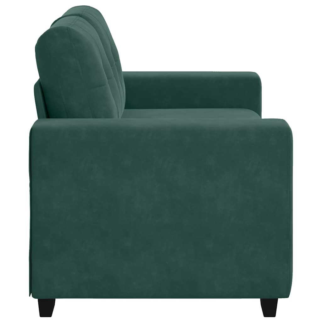 Loveseat met kussen Donkergroen Fluweel