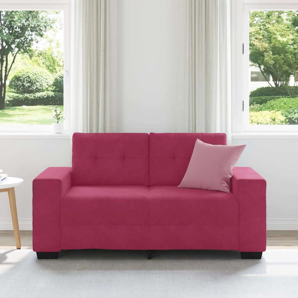 Loveseat met kussen Wijnrood Fluweel