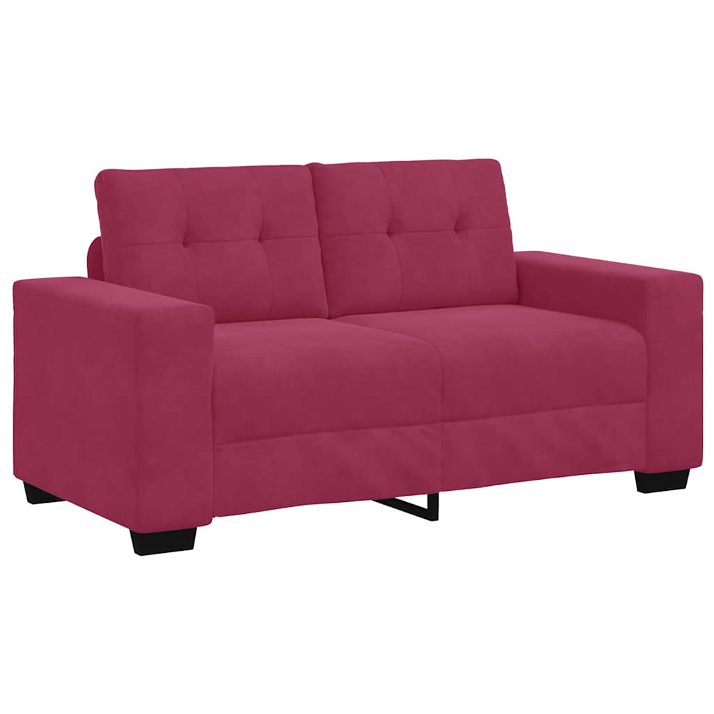 Loveseat met kussen Wijnrood Fluweel
