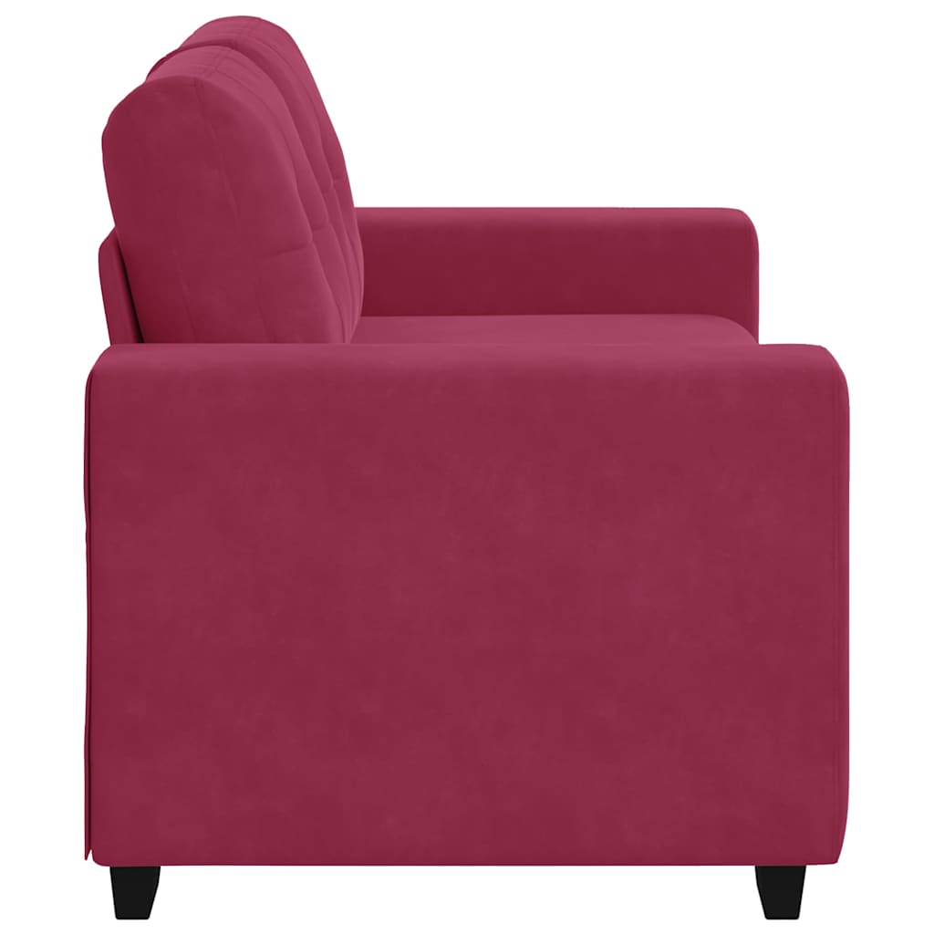 Loveseat met kussen Wijnrood Fluweel