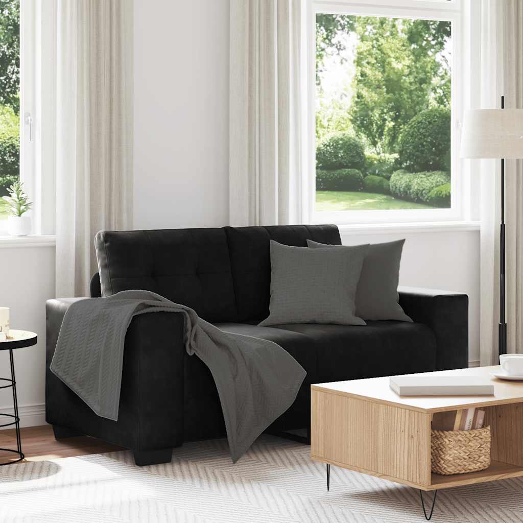 Loveseat bank 160x77x82 cm fluweel zwart