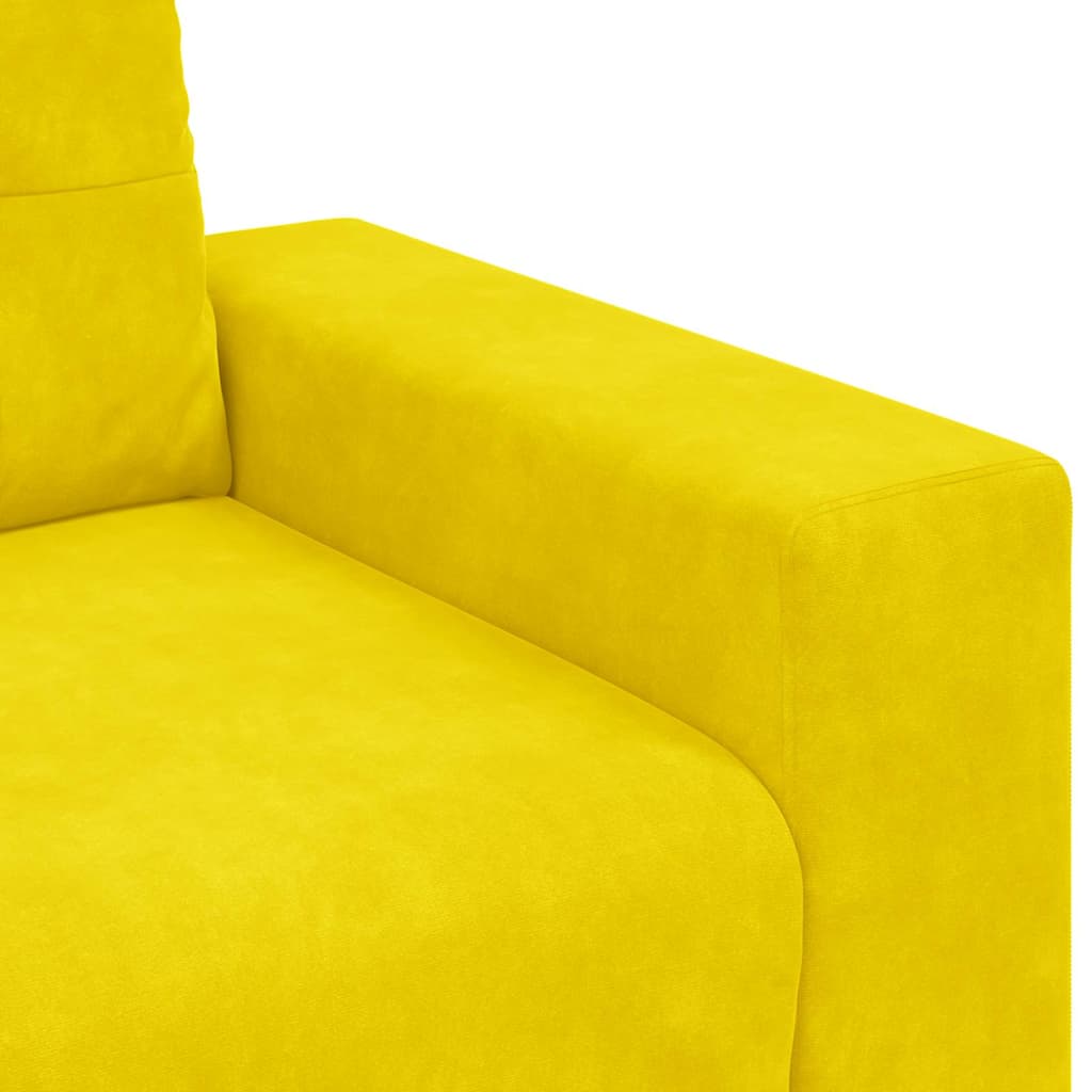 Loveseat met kussen Geel Fluweel