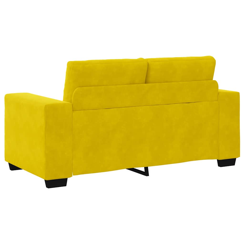 Loveseat met kussen Geel Fluweel