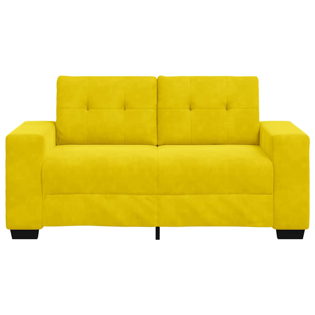 Loveseat met kussen Geel Fluweel
