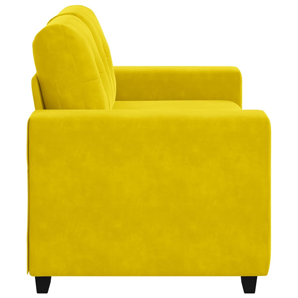 Loveseat met kussen Geel Fluweel