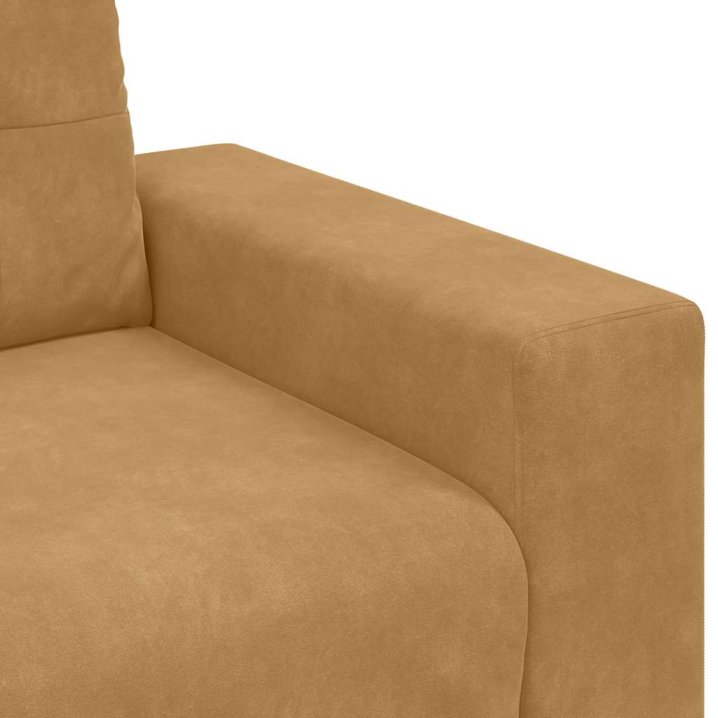 Loveseat met kussen Bruin Fluweel