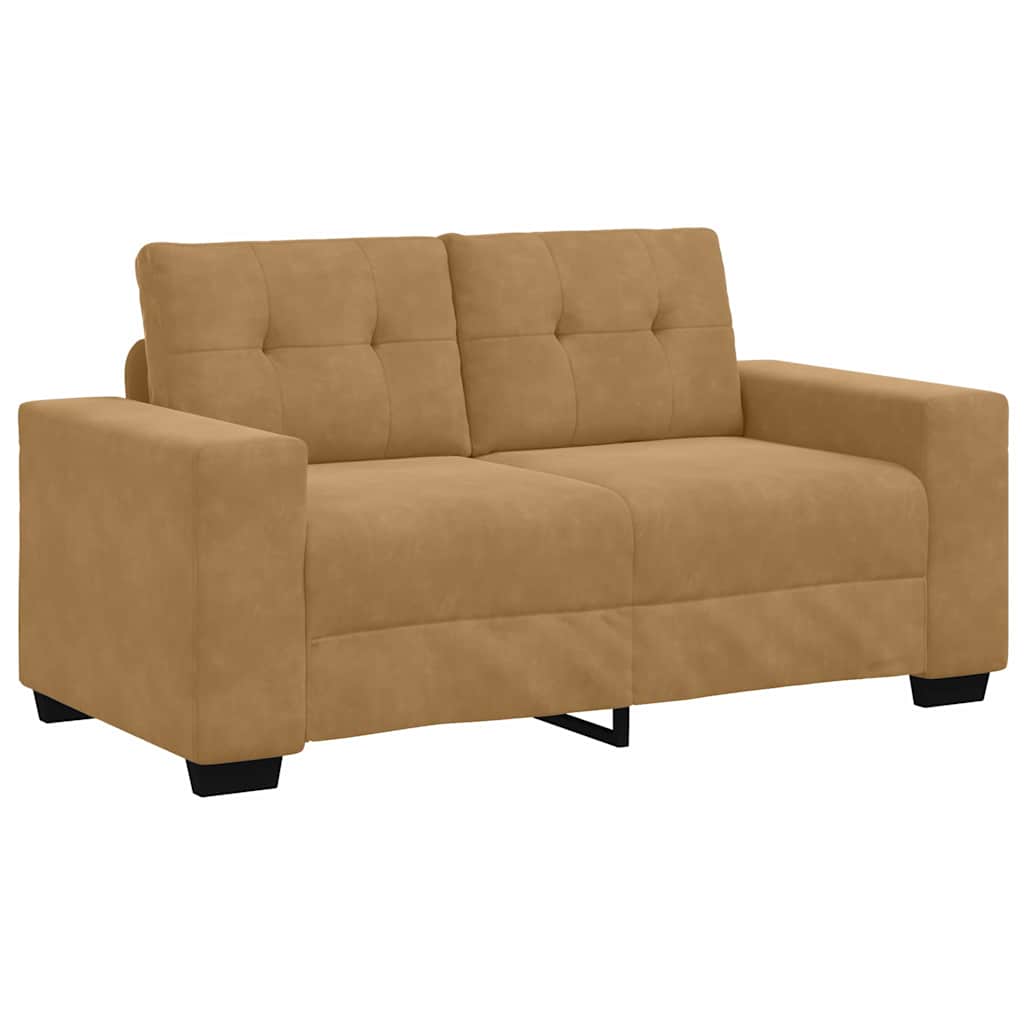 Loveseat met kussen Bruin Fluweel
