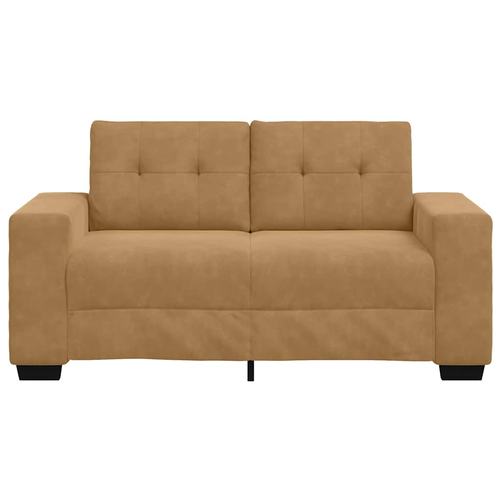 Loveseat met kussen Bruin Fluweel